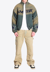 Amiri Paneled Denim Bomber Jacket Blue AMOUJA1039--594