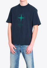 Stone Island Logo Print Crewneck T-shirt Blue L1S152100001-S0363-V0020