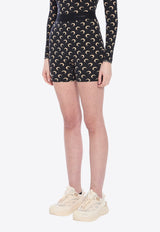 Marine Serre Moon Print Cycling Shorts Black WSH007AC-JER0001-IT99