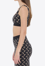 Marine Serre Moon Print Sports Top Black WUW055BC-JER0001-IT99