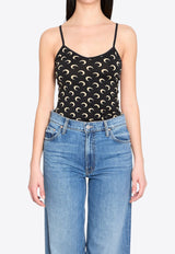 Marine Serre Moon Print Sleeveless Top Black WTO508AC-JER0001-IT99