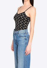 Marine Serre Moon Print Sleeveless Top Black WTO508AC-JER0001-IT99