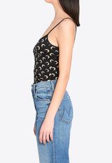 Marine Serre Moon Print Sleeveless Top Black WTO508AC-JER0001-IT99