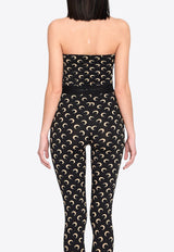 Marine Serre Moon Print Strapless Bustier Top Black WTS011A-JER0001-IT99