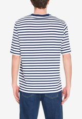 AMI PARIS Boxy Striped T-shirt Blue UTS374-JE0210-A044