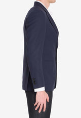 Lardini Single-Breasted Wool Blazer Blue PA5816E-CN64424-850