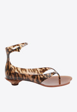 Chloé Leopard Print Jelly Sandals Brown CH26U09VYF--296