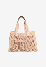 Chloé Summer Banana East-West Raffia Tote Bag  Pink CH26US904P08--24M