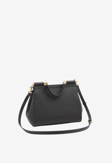 Dolce & Gabbana Large Sicily Dauphine Leather Top Handle Bag Black BB6002-B1001-80999