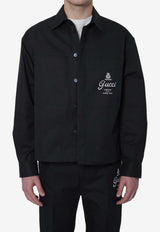 Gucci Logo Twill Overshirt Blue 851711-ZAQH5-4440