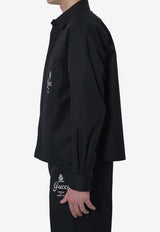 Gucci Logo Twill Overshirt Blue 851711-ZAQH5-4440