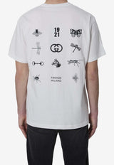 Gucci Logo and Symbols Print T-shirt White 855021-XJHQK-9051