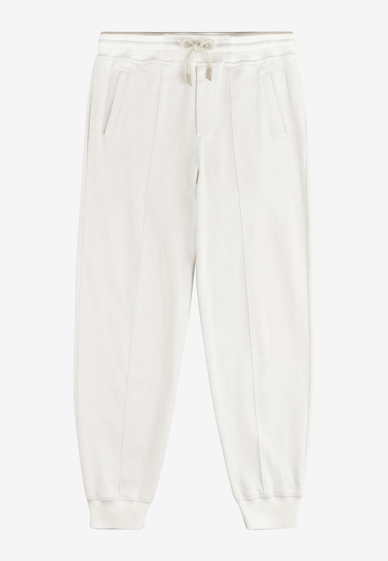 Fay Archive Raised-Seam Drawstring Track Pants White NTM88491760WORB003IVORY