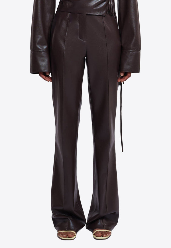 Nanushka Leena Okobor™ Alt-Leather Pants NW23PFPA00978DARK BROWN