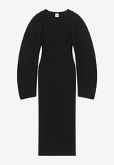 Nanushka Boone Rounded-Sleeved Midi Dress Black NW24PFBS21599BLACK