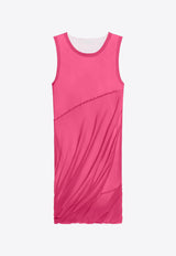 Helmut Lang Bubble Sleeveless Mini Dress in Silk O01HW604FUCHSIA