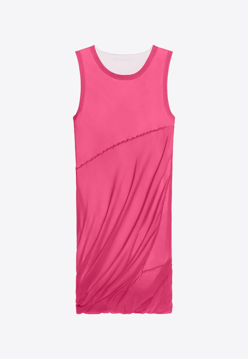 Helmut Lang Bubble Sleeveless Mini Dress in Silk O01HW604FUCHSIA