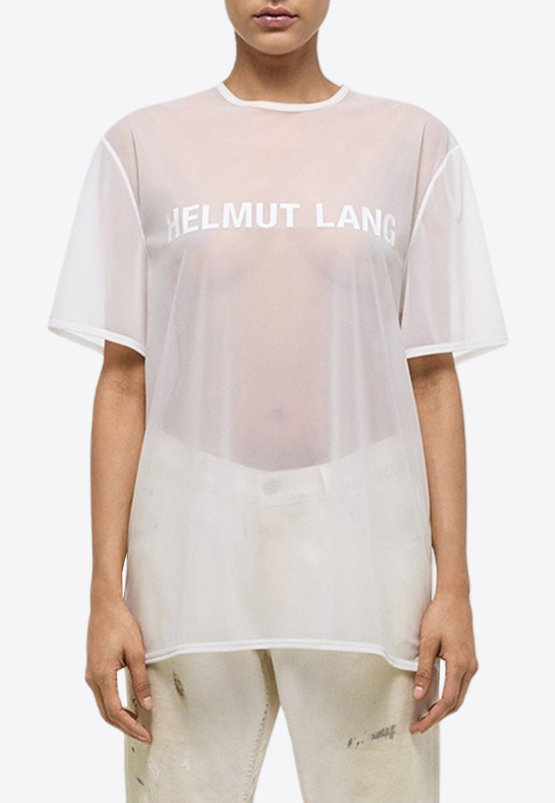 Helmut Lang Logo Print Sheer T-shirt White O04HM501WHITE