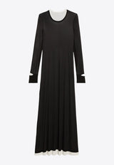 Helmut Lang Double-Layer Sleeved Maxi Dress  Black O05HW605BLACK