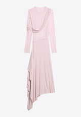 Helmut Lang Protection Asymmetric Maxi Dress Pink O07HW604PINK