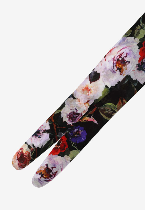 Dolce & Gabbana Rose Garden Print Tulle Tights O4A75T ONP23 HN4YA Multicolor