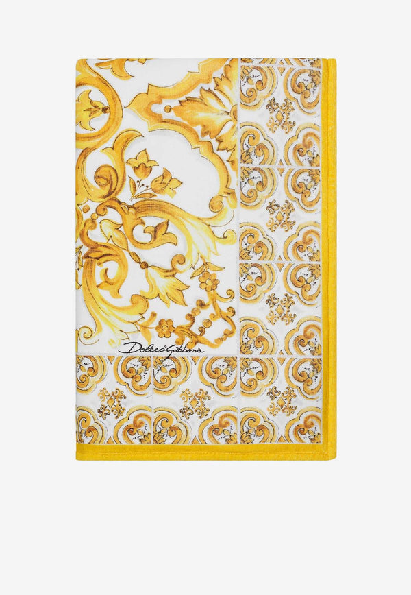 Dolce & Gabbana Majolica Print Beach Towel O5A03J ONN82 HG3TN Yellow