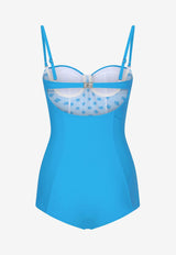 Dolce & Gabbana Balconette One-Piece Swimsuit O9A13J ONN88 B0386 Blue