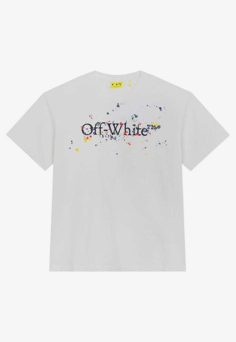 Off-White Kids Boys Big Bookish Splat Logo Shirt OBAA002F25JER005/R_OFFW-0110