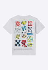Off-White Kids Boys Multi-Logo Print T-shirt White OBAA002S26JER007/S_OFFW-1000