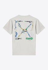 Off-White Kids Boys Knotted Ropes Arrow T-shirt White OBAA002S26JER00B/S_OFFW-0050