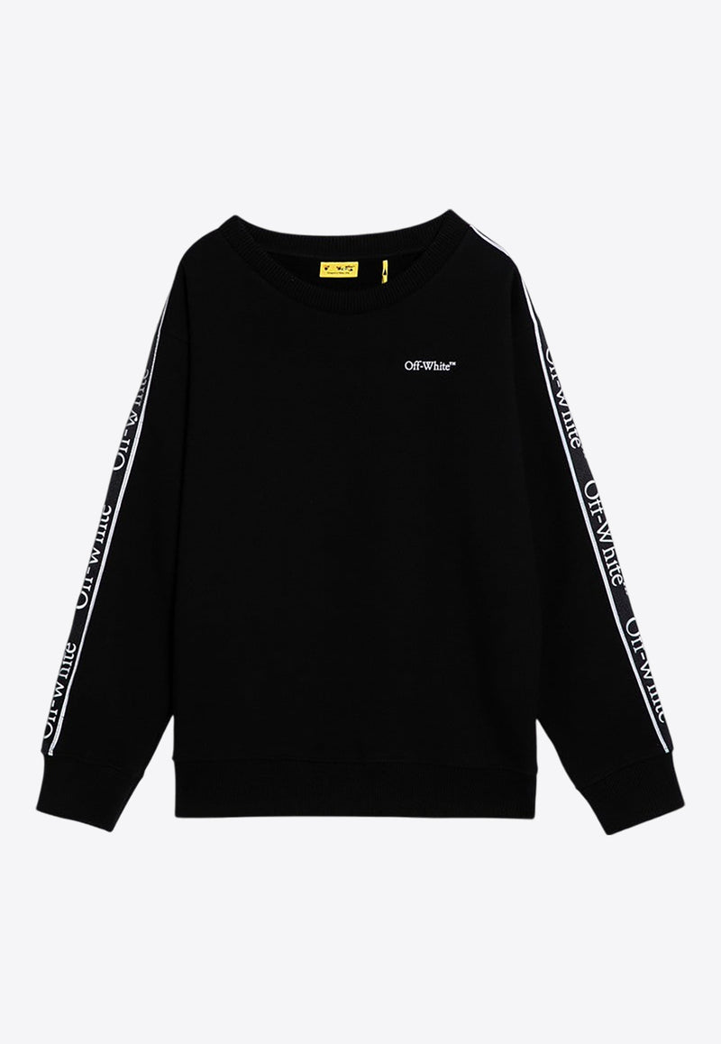 Off-White Kids Boys Logo Print Crewneck Sweatshirt Black OBBA007F24-AFLE001/P_OFFW-1001