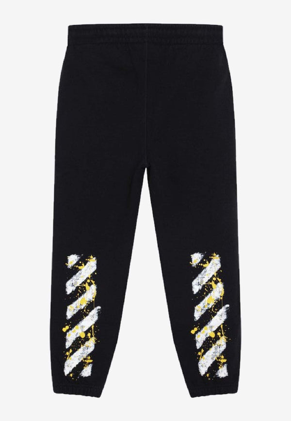 Off-White Kids Boys Diagonal Splat Logo Jogging Trousers OBCH001F25-BFLE002/R_OFFW-1018