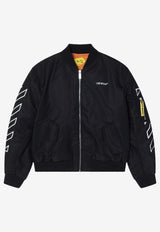 Off-White Kids Boys Bookish Diagonal Bomber Jacket OBEH002F25FAB001/R_OFFW-1001