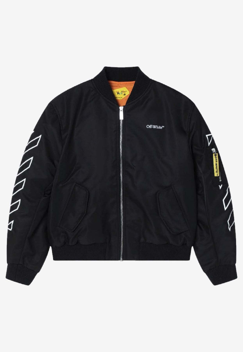 Off-White Kids Boys Bookish Diagonal Bomber Jacket OBEH002F25FAB001/R_OFFW-1001