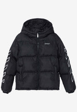 Off-White Kids Boys Logo Print Padded Jacket Black OBEJ002F24-AFAB002/P_OFFW-1001