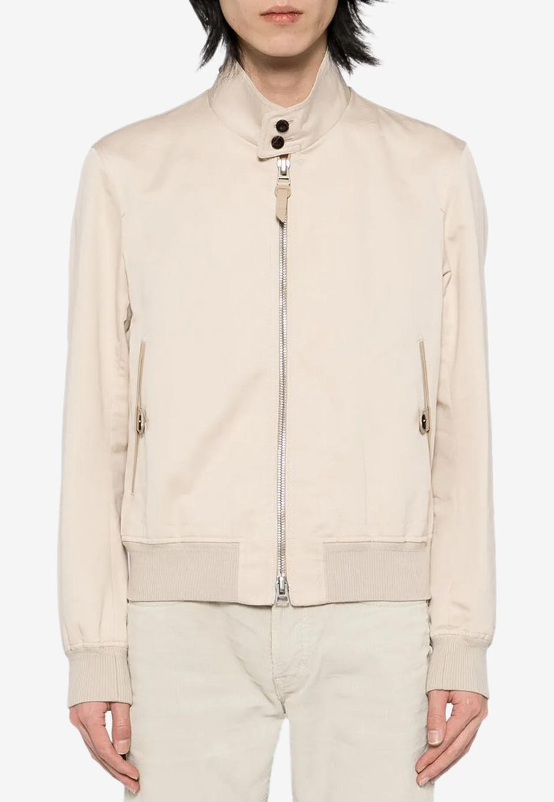 Tom Ford Harrington Zip-Up Jacket OBG003-FMC173S25 AW105 Bone