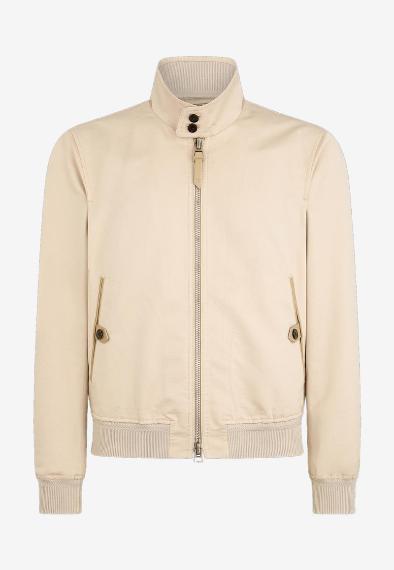 Tom Ford Harrington Zip-Up Jacket OBG003-FMC173S25 AW105 Bone