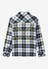 Off-White Kids Boys Diagonal Checked Flannel Shirt OBGA001F25-BFAB001/R_OFFW-1018
