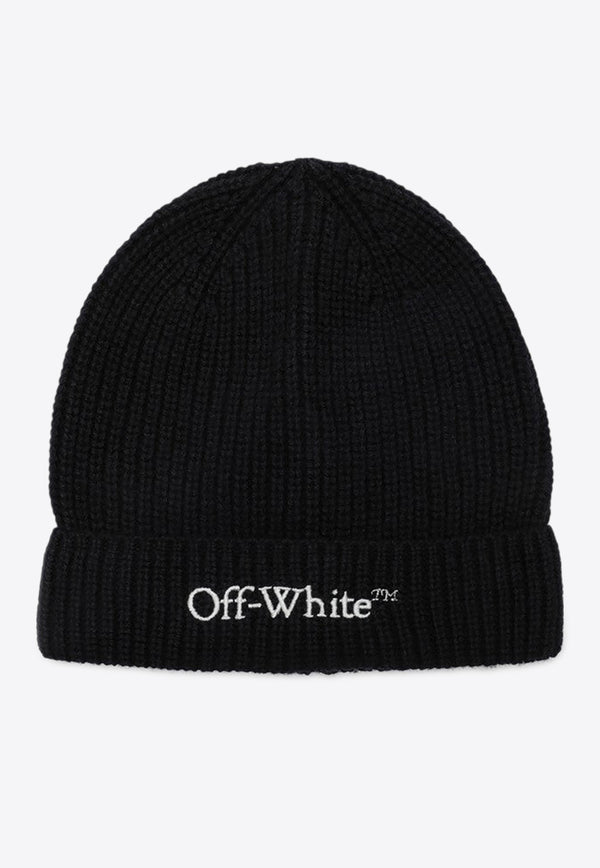 Off-White Kids Boys Embroidered Logo Beanie Black OBLC001F24KNI001/P_OFFW-1003