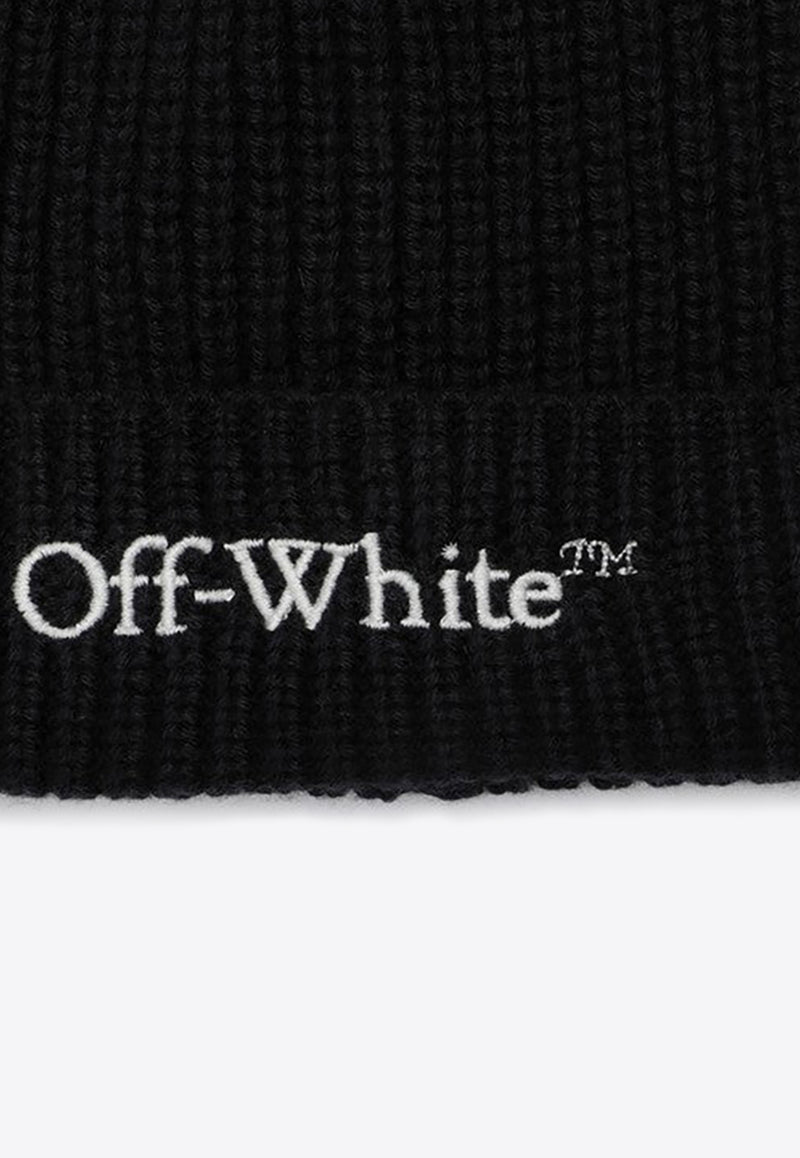 Off-White Kids Boys Embroidered Logo Beanie Black OBLC001F24KNI001/P_OFFW-1003