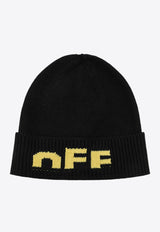 Off-White Logo Ribbed Beanie OBLC001F25KNI002/R_OFFW-1018