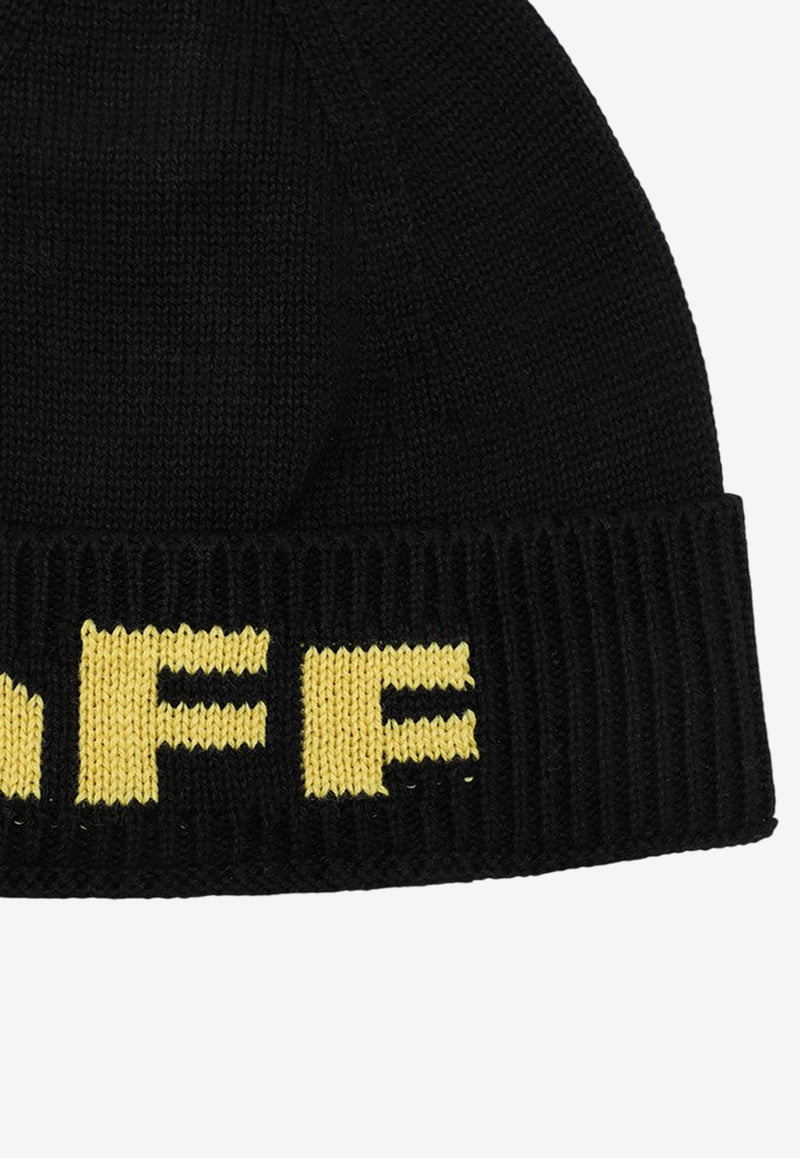 Off-White Logo Ribbed Beanie OBLC001F25KNI002/R_OFFW-1018