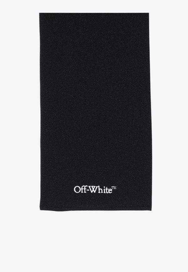 Off-White Bookish Diag Wool-Blend Scarf Black OBMA001F24KNI001/P_OFFW-1003