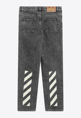 Off-White Kids Boys Diagonal Faded Jeans  Gray OBYA005S26DEN001/S_OFFW-0031