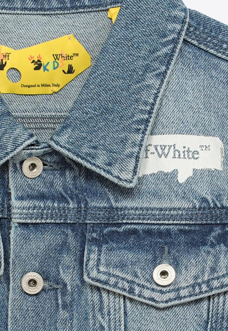 Off-White Kids Boys Diag-Printed Denim Jacket OBYE001S24-ADEN001/O_OFFW-4601