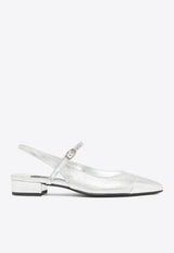 Carel Paris Oceano Laminated Leather Slingback Flats Silver OCEANO-332753_SILVER