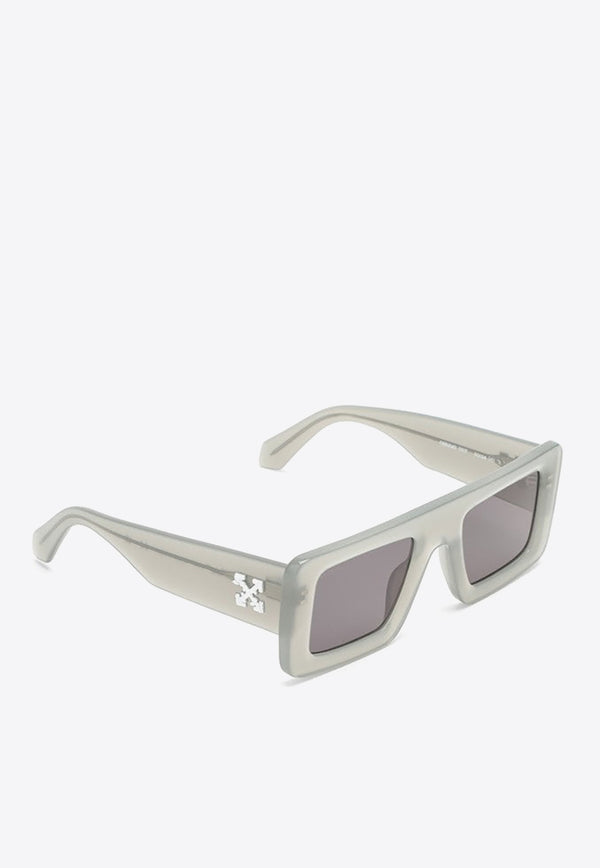 Off-White Rectangular-Frame Sunglasses OERI069C99PLA001/N_OFFW-0907 Gray