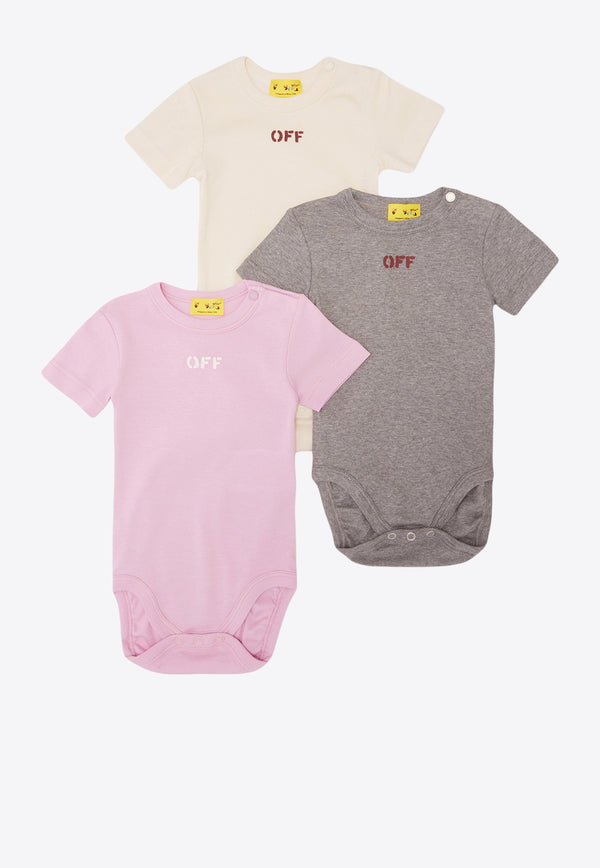 Off-White Kids Baby Logo Onesies - Pack of 3 OG2X001F22JER001-8484 Multicolor