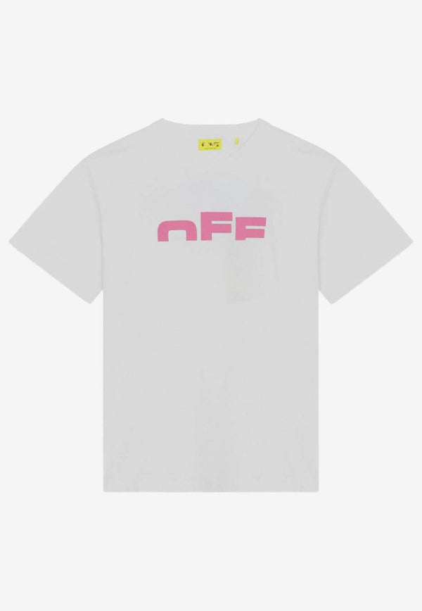 Off-White Kids Girls The Type Logo Shirt OGAA001F25-BJER002/R_OFFW-0132