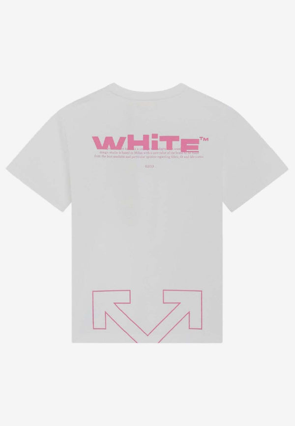 Off-White Kids Girls The Type Logo Shirt OGAA001F25-BJER002/R_OFFW-0132